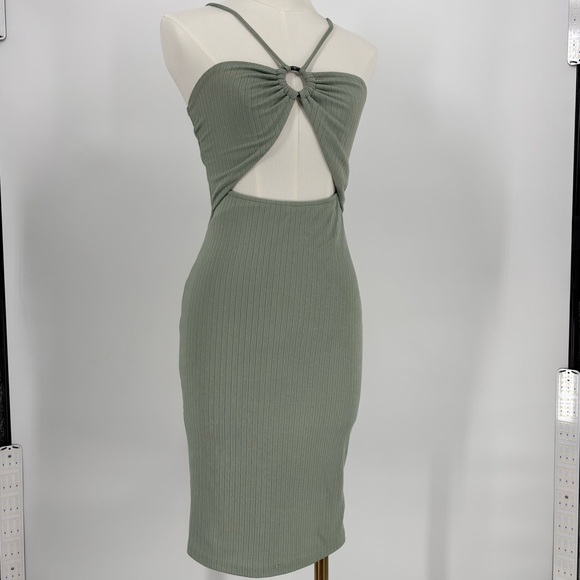 green ribbed cut out dress UNCOMMON REIGN main image 0
